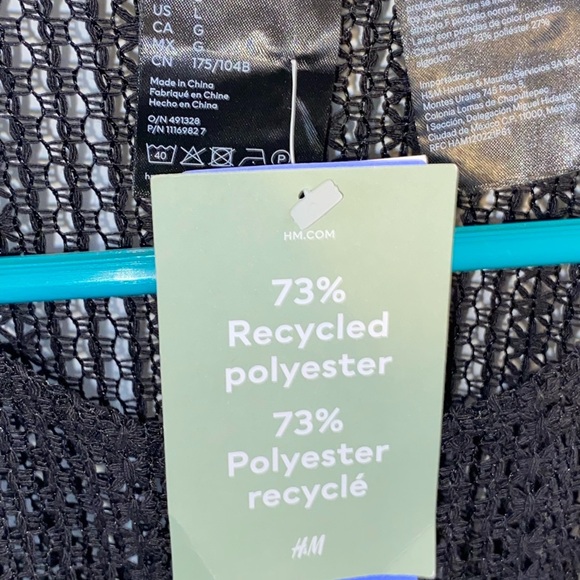 H&M New Black Sleeveless swimsuit cover up Dress resort-wear vacation - Picture 3 of 4